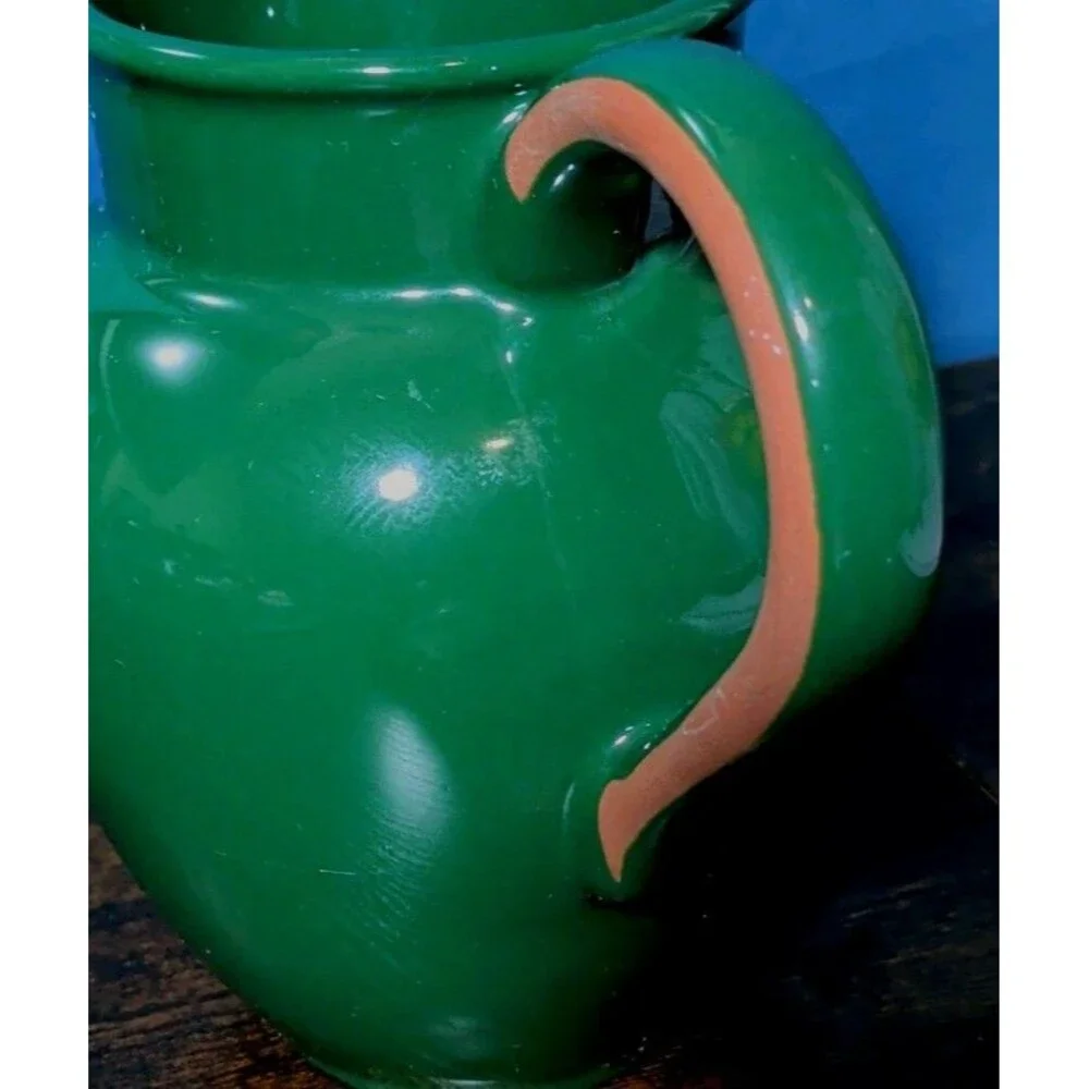 Lenox Portugal Terra Cotta Green Pitcher Spring St Patrick's Cottagecore